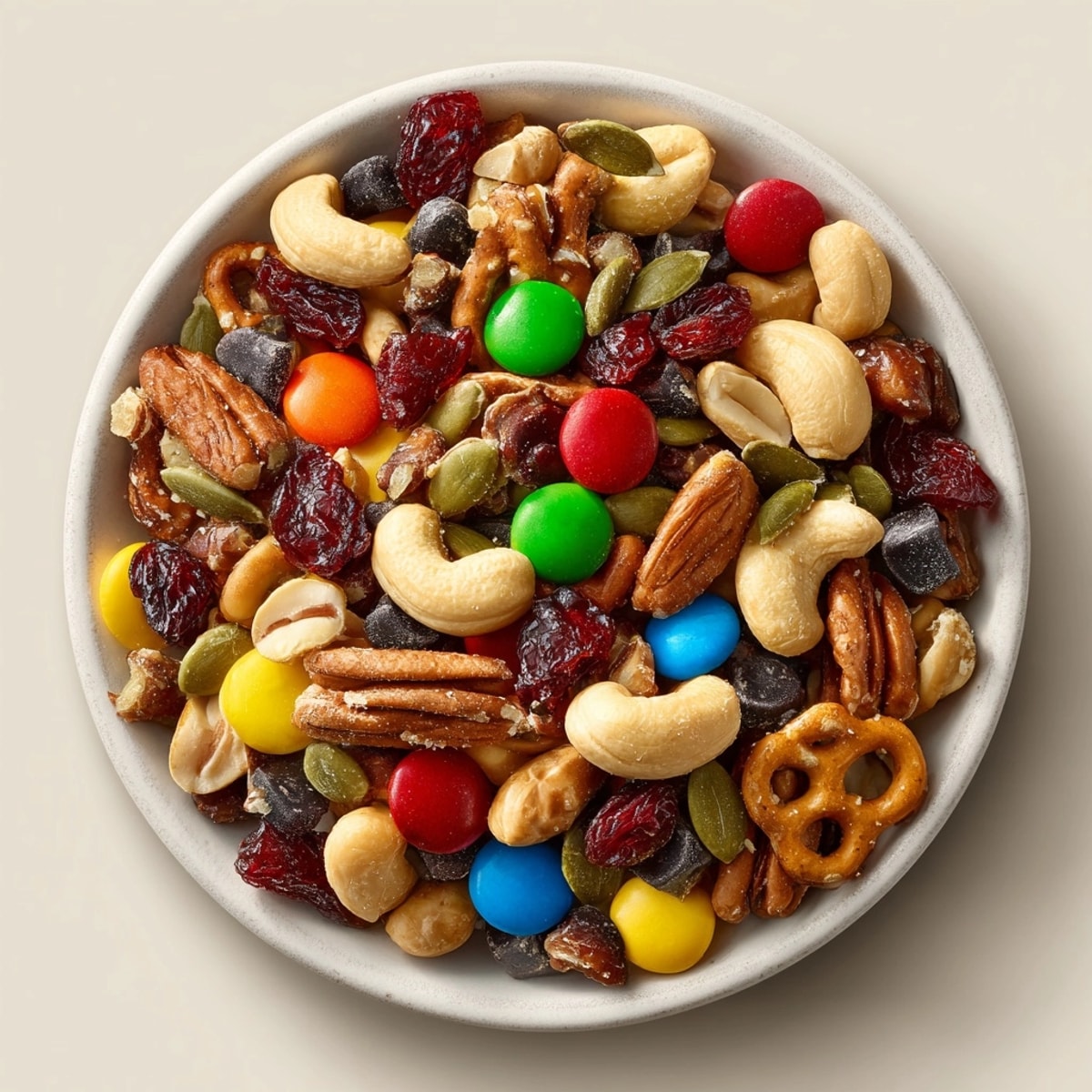 Scooping a handful of delicious Trick-or-Treat Trail Mix; perfect for Halloween snacking.