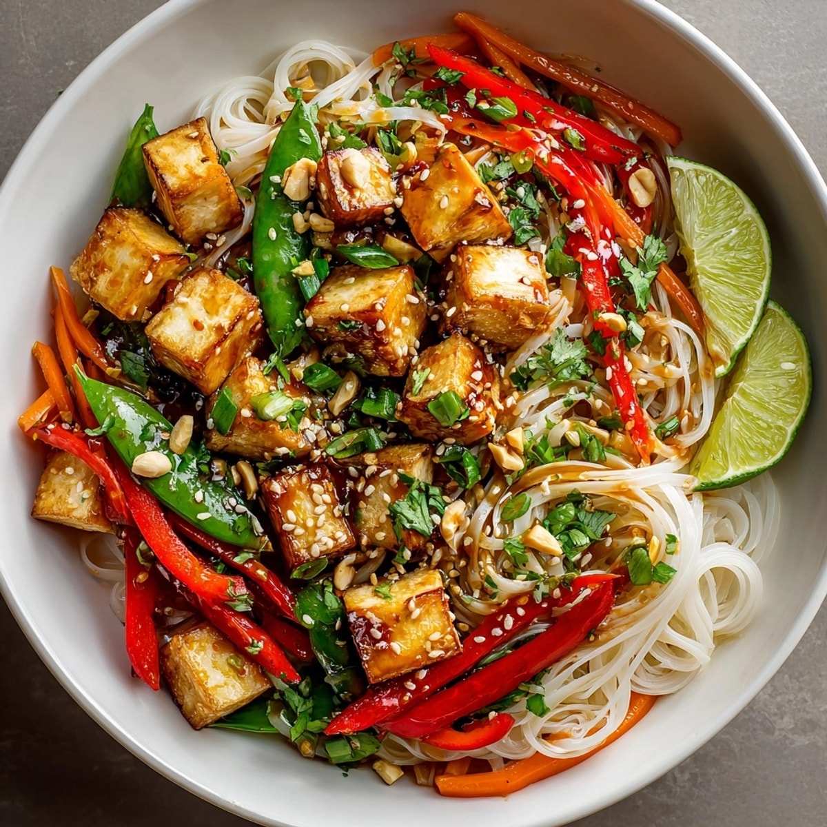 Sweet and Spicy Noodle Bowl: a flavorful, vibrant main dish ready in 30 minutes.