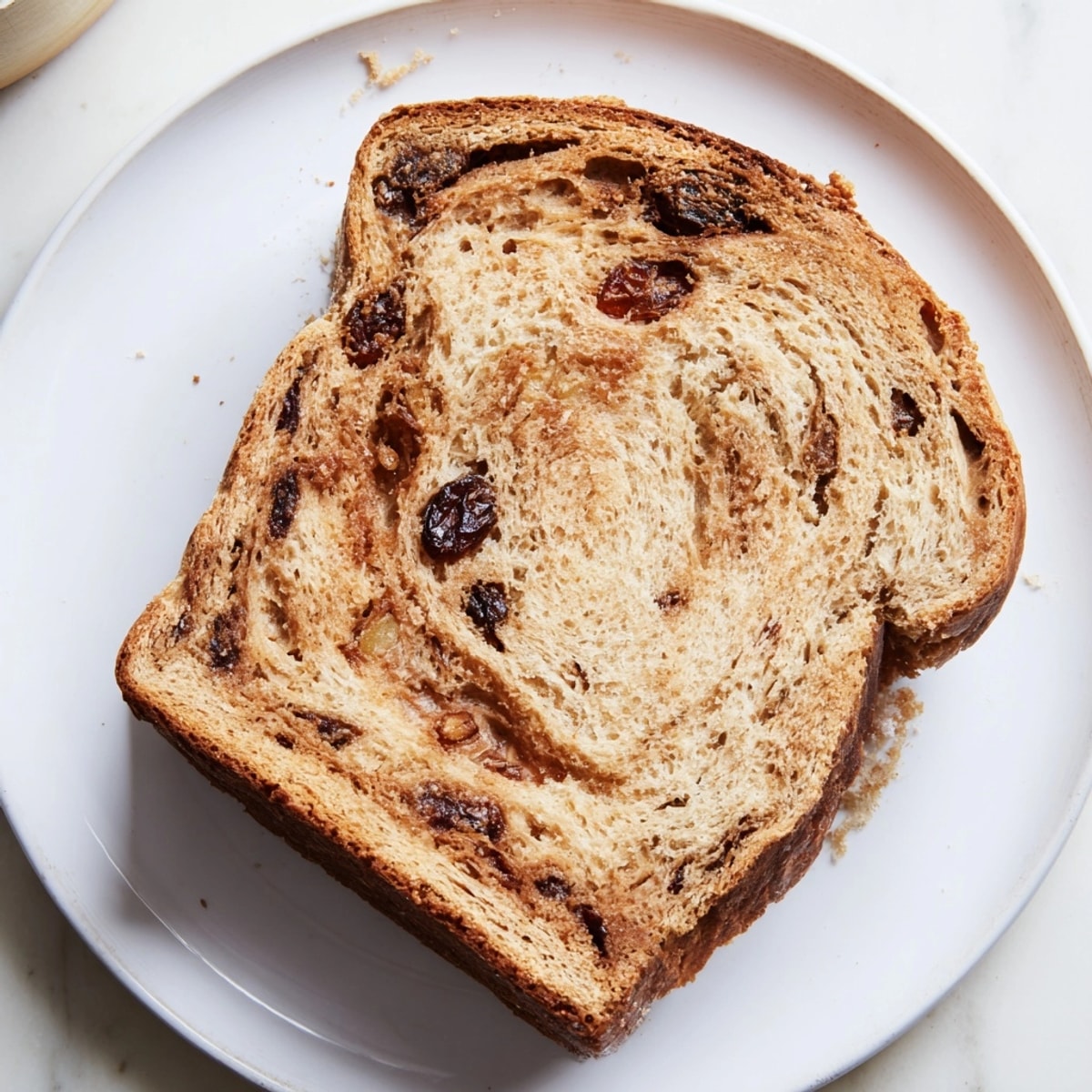 Enjoy a slice of toasted Protein Cinnamon Raisin Bread; a healthy, protein-packed breakfast.