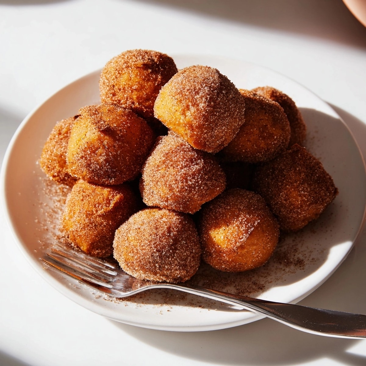 Close-up of soft-textured Bite-Size Pumpkin Muffin Balls, a delicious fall dessert.