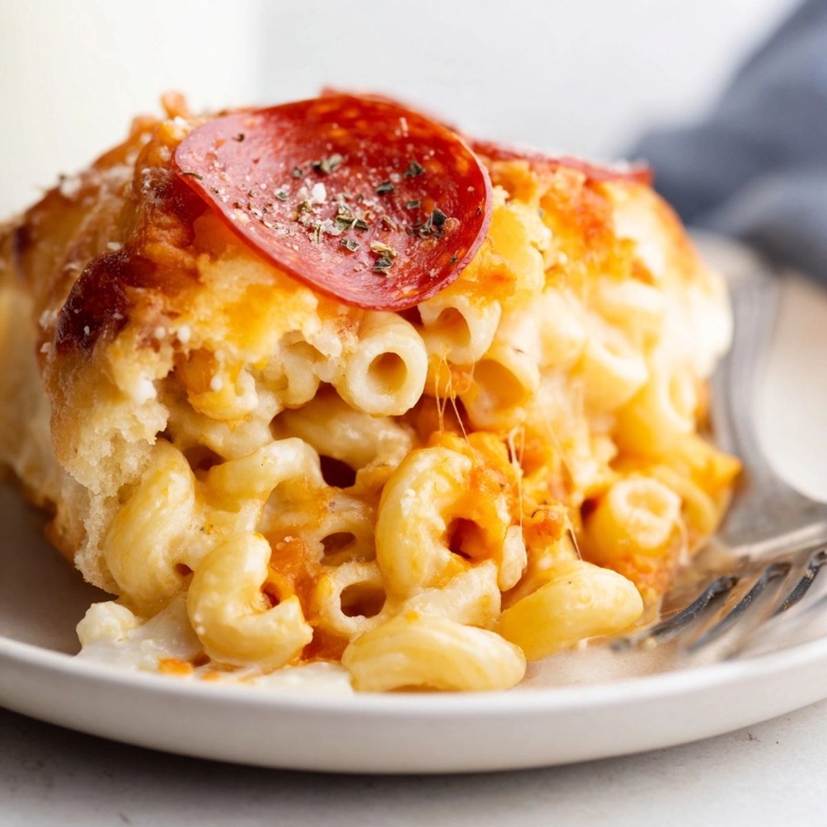 Cheesy Pepperoni Mac Bombs: Golden baked dough hugs cheesy, savory pepperoni mac inside.