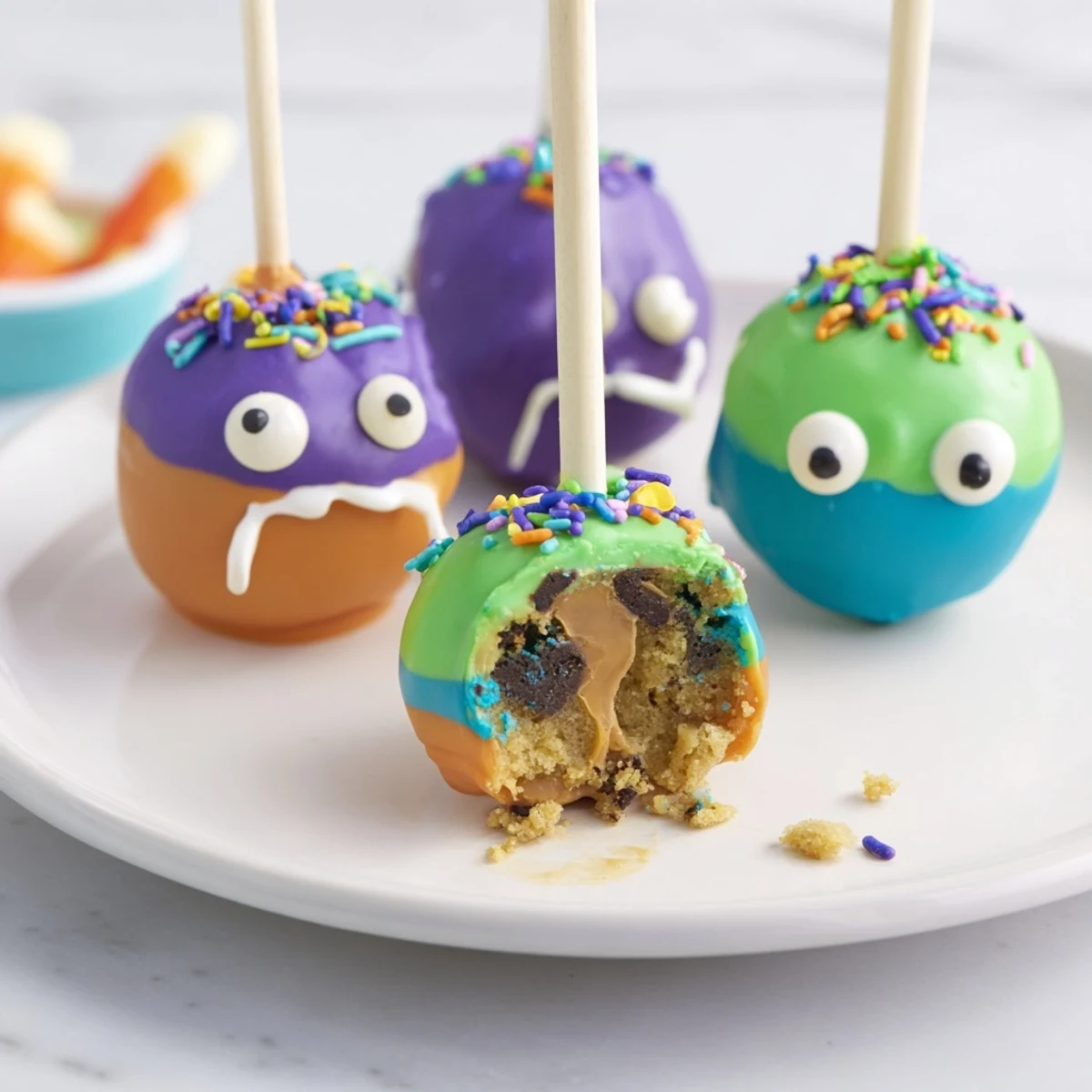 Salted Caramel Monster Cake Pops