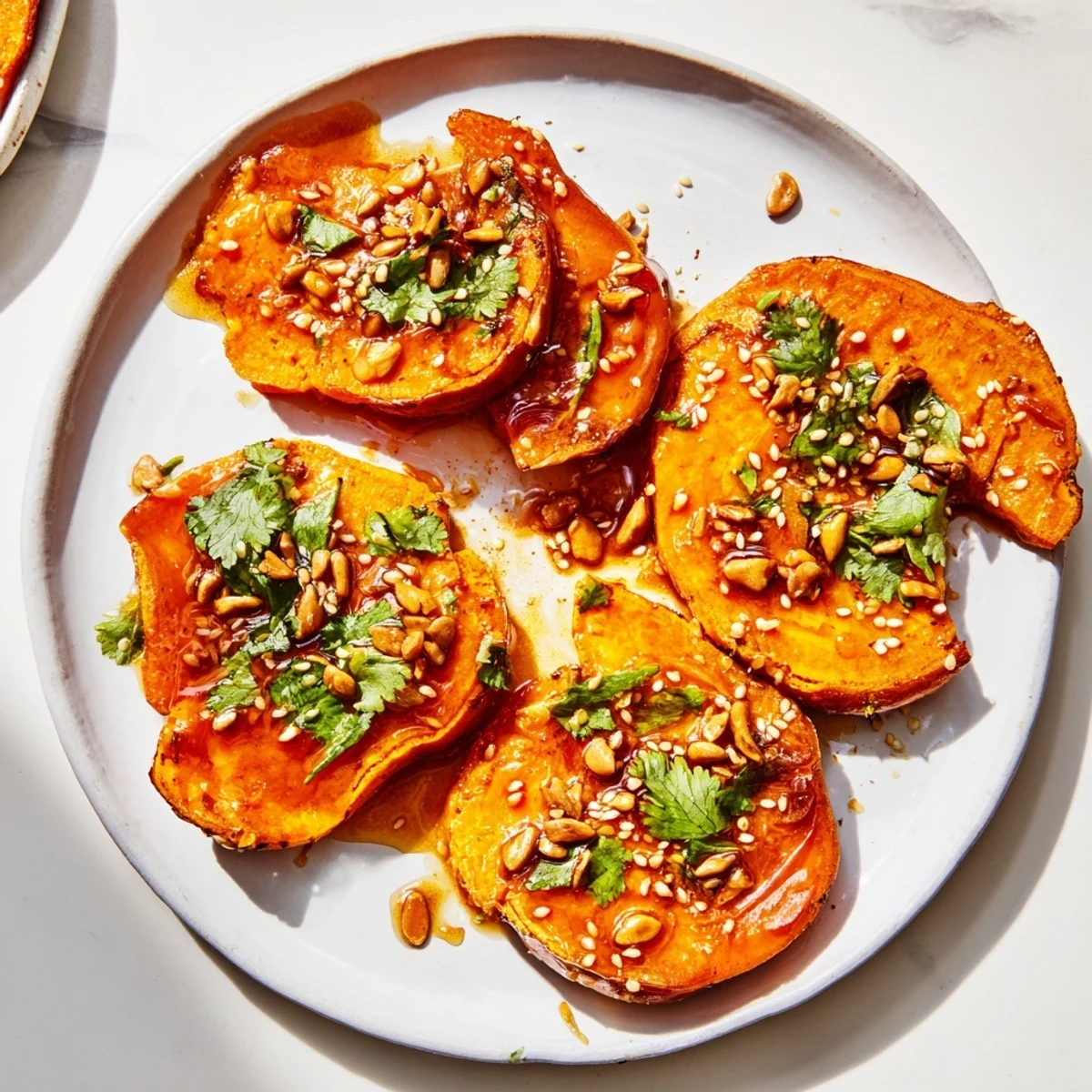 Smashed Sweet Potatoes Gochujang