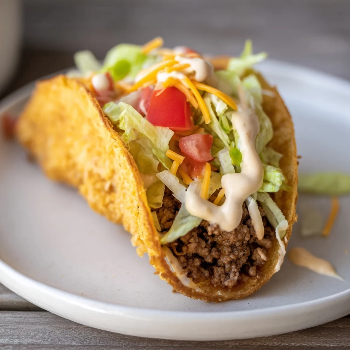 Savory Cheesy Gordita Crunch, featuring a perfectly melted cheese-wrapped shell and flavorful filling.