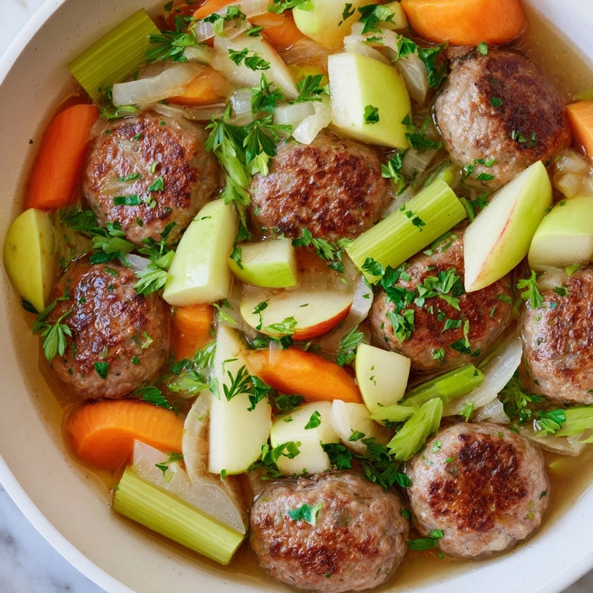 Stovetop Sausage Celery Apple