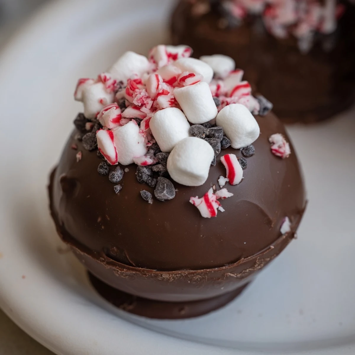 A close-up of melted, bubbly Budget-Friendly Hot Cocoa Bomb Cups, ready for a warm winter drink.