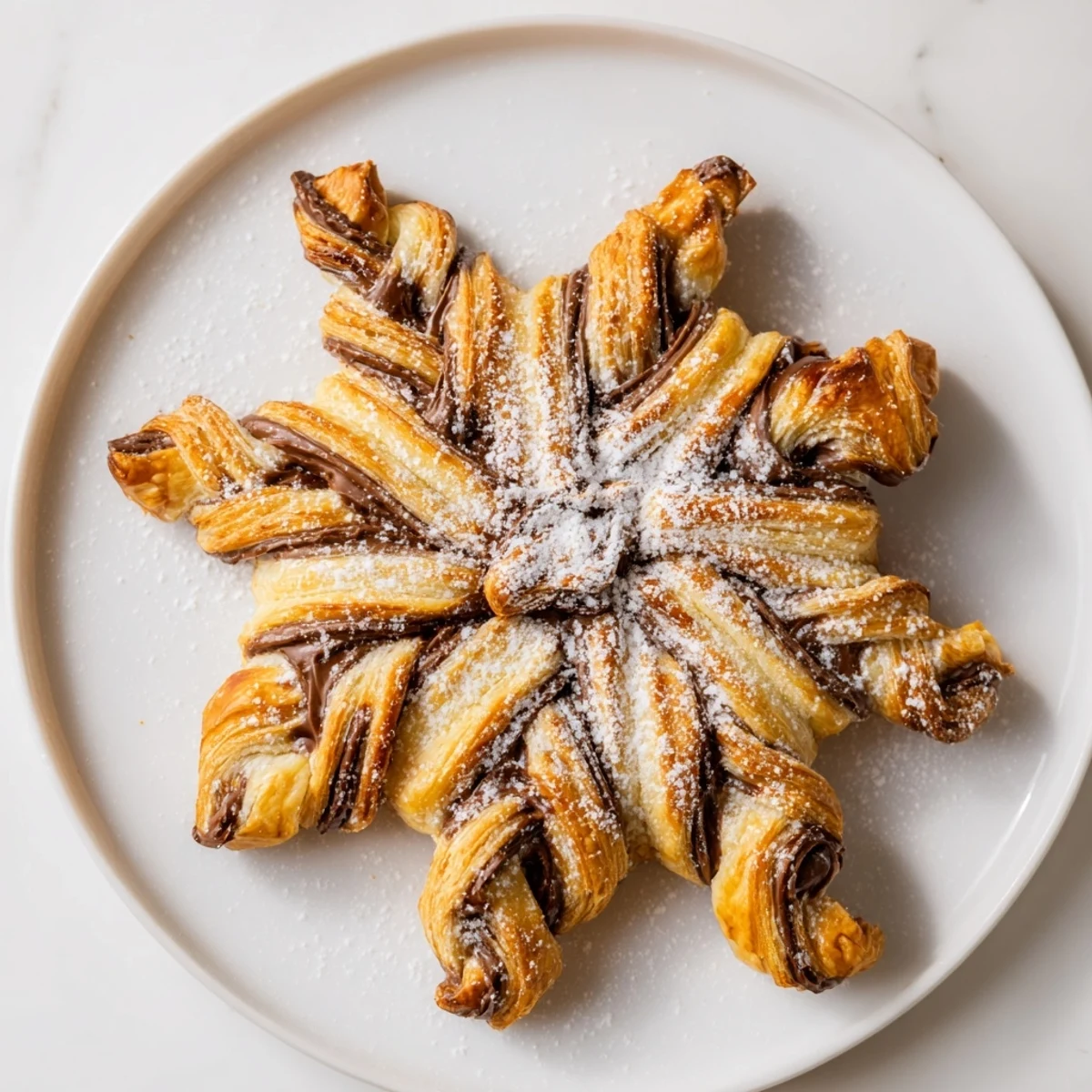Nutella Puff Pastry Snowflakes