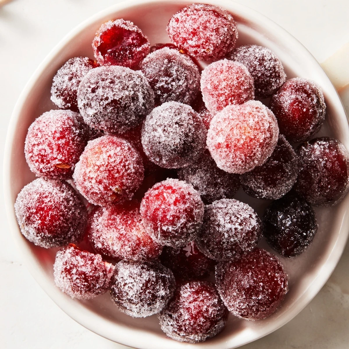 Delicious, homemade 5-Minute Express Candied Cranberries, sweet and tart with a delightful crunchy texture.