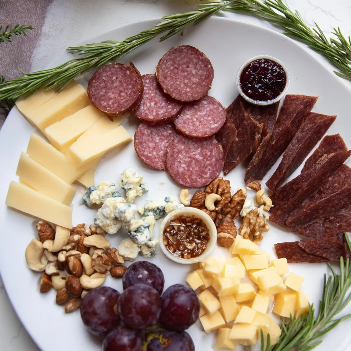 Magnificent Deer Antler Charcuterie, featuring slices of salami and smoked sausage artfully arranged for serving.