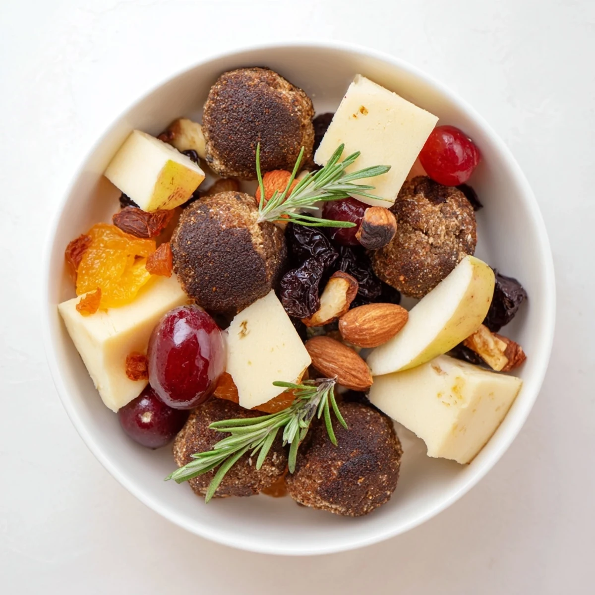 A beautifully arranged squirrels acorn hoard platter, bursting with autumnal flavors, and vibrant colors.