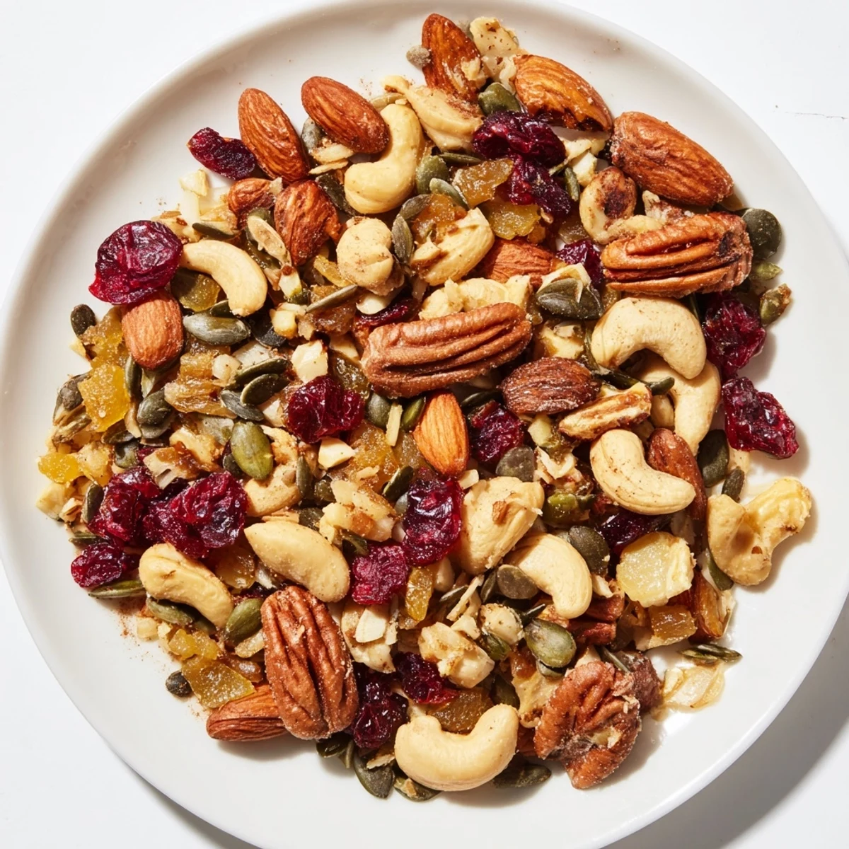 Golden, crunchy Nutty Nosh Squirrel Snack Mix in a wooden bowl, ready to eat.