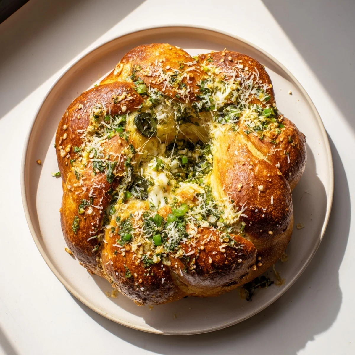 Savory Herb Cheese Olive Wreath