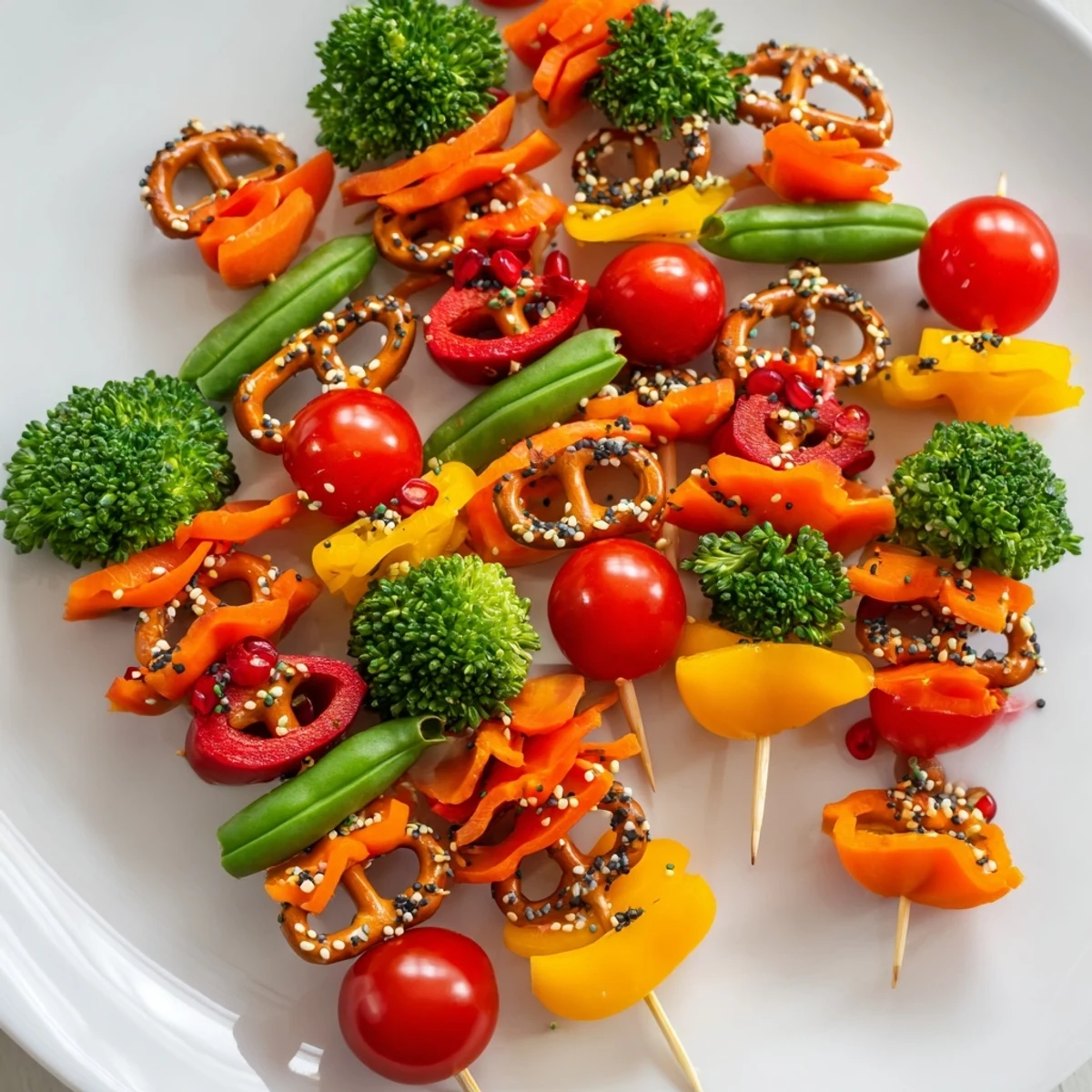 Vibrant Themed Crudités: Veggie Christmas Ornament Dippers, arranged for festive snacking with colorful vegetables.
