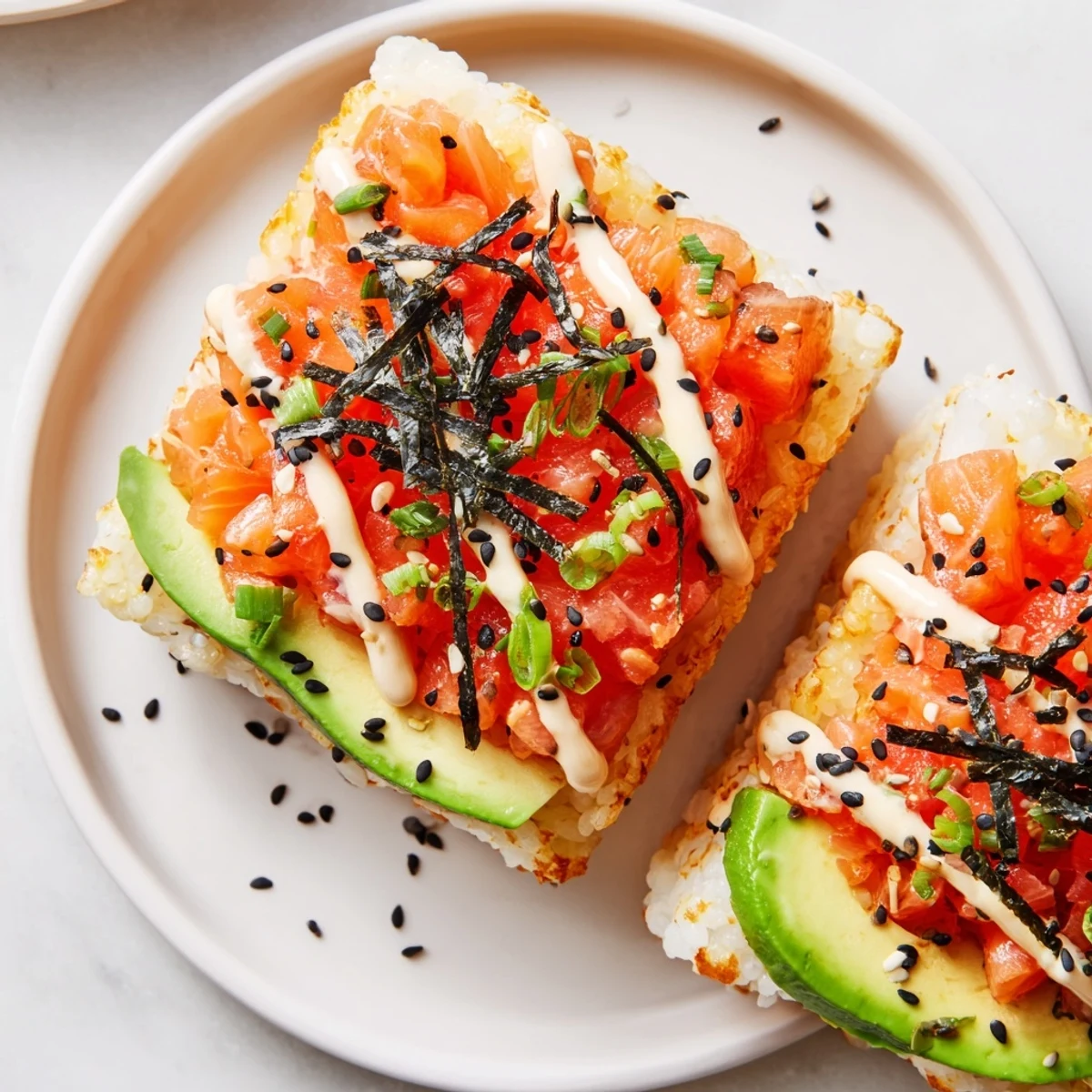 Crispy Rice Salmon Stack