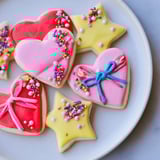 Adorable Pretty Bows Heart & Star Cookies, freshly baked, with a sweet vanilla aroma and lovely details.