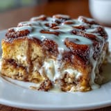 Cinnamon Roll Pancake Casserole Glaze