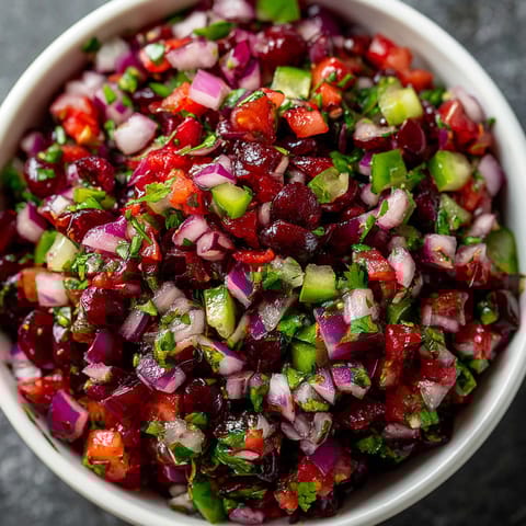 A bowl of Cranberry Jalapeño Salsa.
