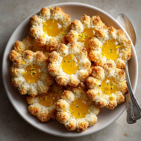 A plate of cookies with a yellow glaze.
