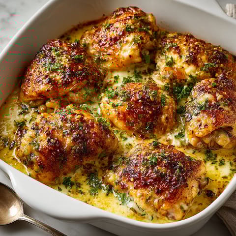 A bowl of chicken with herbs and cheese.