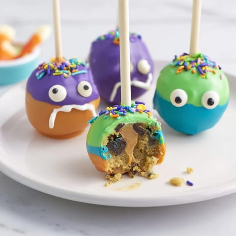 Salted Caramel Monster Cake Pops