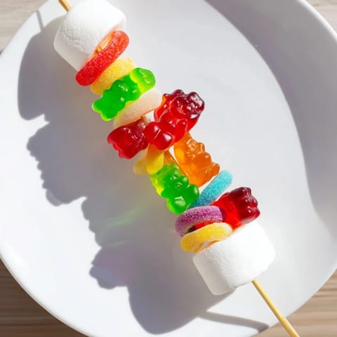 Colorful Gummy Candy Kabobs
