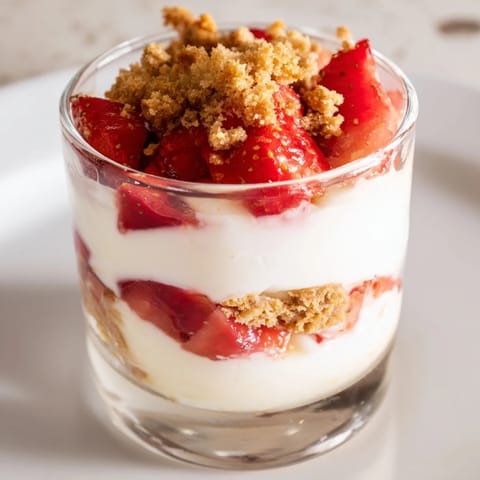 These beautiful Strawberry Cheesecake Parfaits boast fresh strawberries atop fluffy cheesecake filling and crumbs.