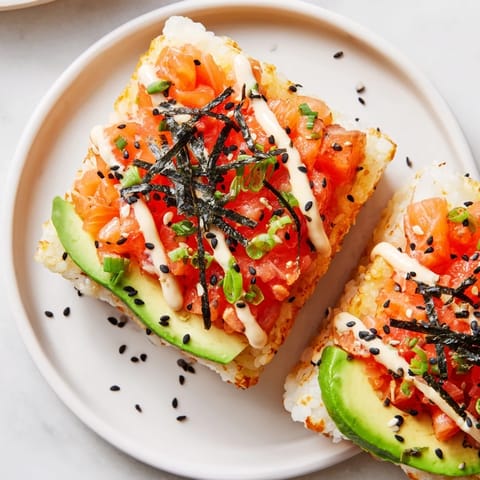 Crispy Rice Salmon Stack