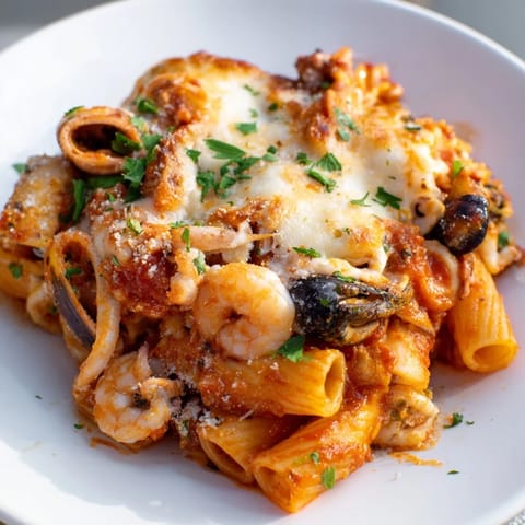 Seafood pasta bake