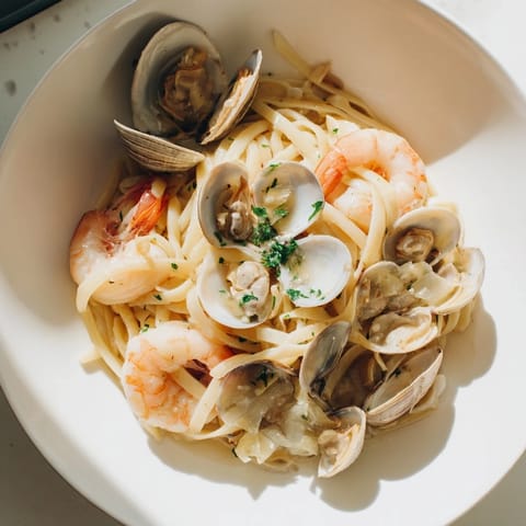 Seafood Linguine Italian Style