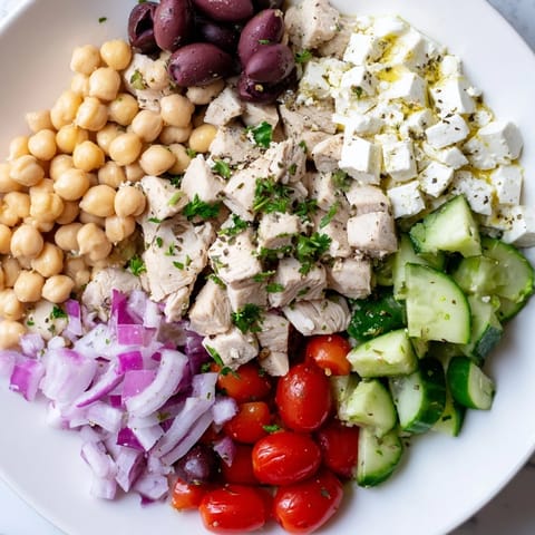 Mediterranean Chickpea Chicken Salad
