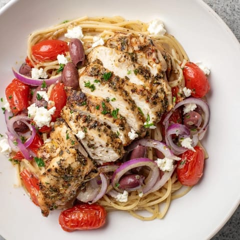 Greek Chicken Spaghetti