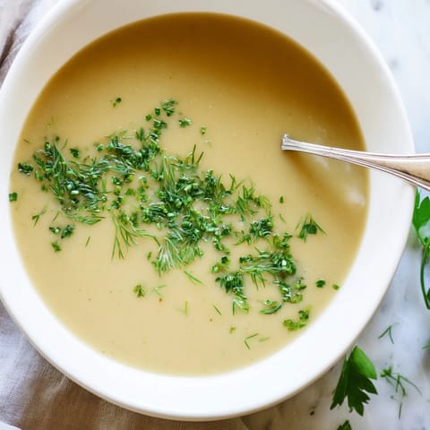 Golden roasted parsnips blended into a velvety parsnip and herb soup, served hot alongside crusty bread for dipping.