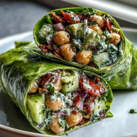 Spring Clean Avocado Chickpea Salad Wraps are served in crunchy lettuce shells, filled with diced avocado, chickpeas, and cherry tomatoes.