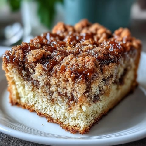 Aromatic cardamom coffee cake topped with crunchy brown sugar-cardamom streusel, ideal for brunch or dessert.  