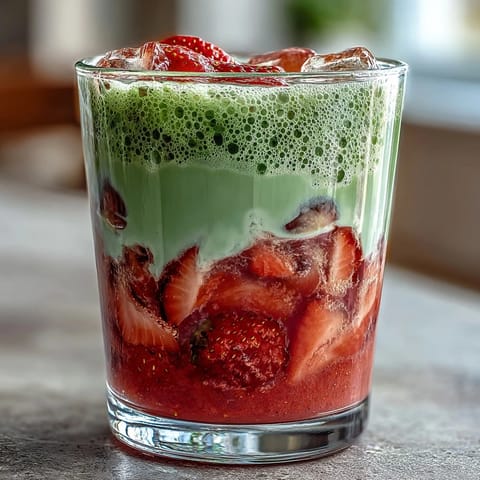 Strawberry Matcha Iced Latte