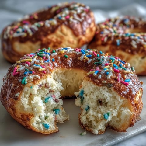 Rainbow Sprinkle Birthday Bagels