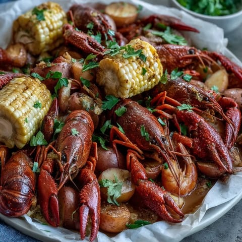 Cajun Crawfish Boil Corn Potatoes