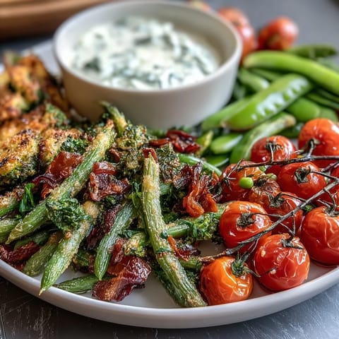 Colorful spring food board featuring crisp radishes, sweet peas, and creamy herb dip for a refreshing appetizer spread.