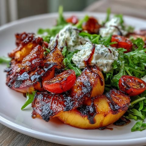Grilled Peach Burrata Salad