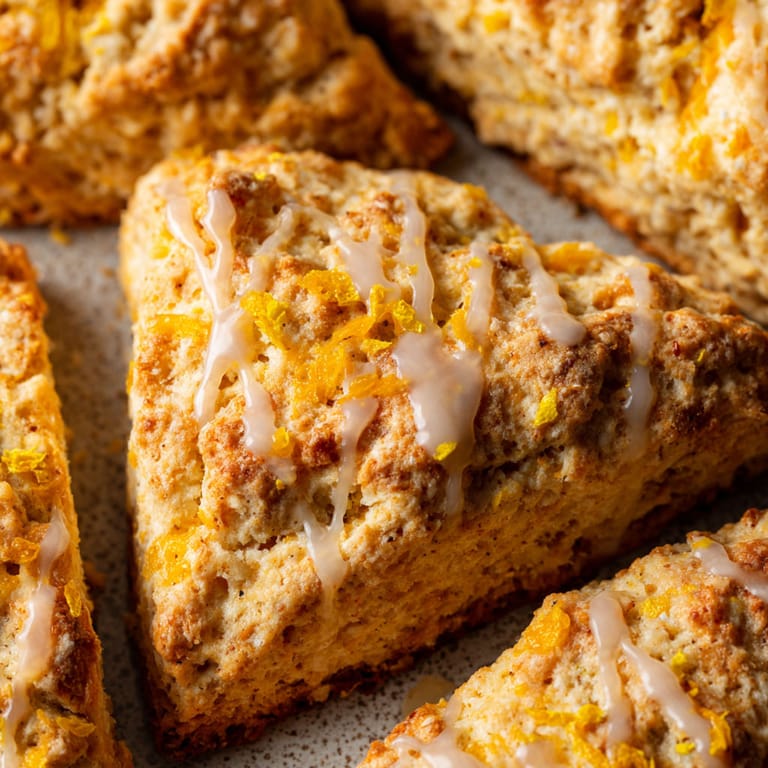 A slice of orange cardamom scones.