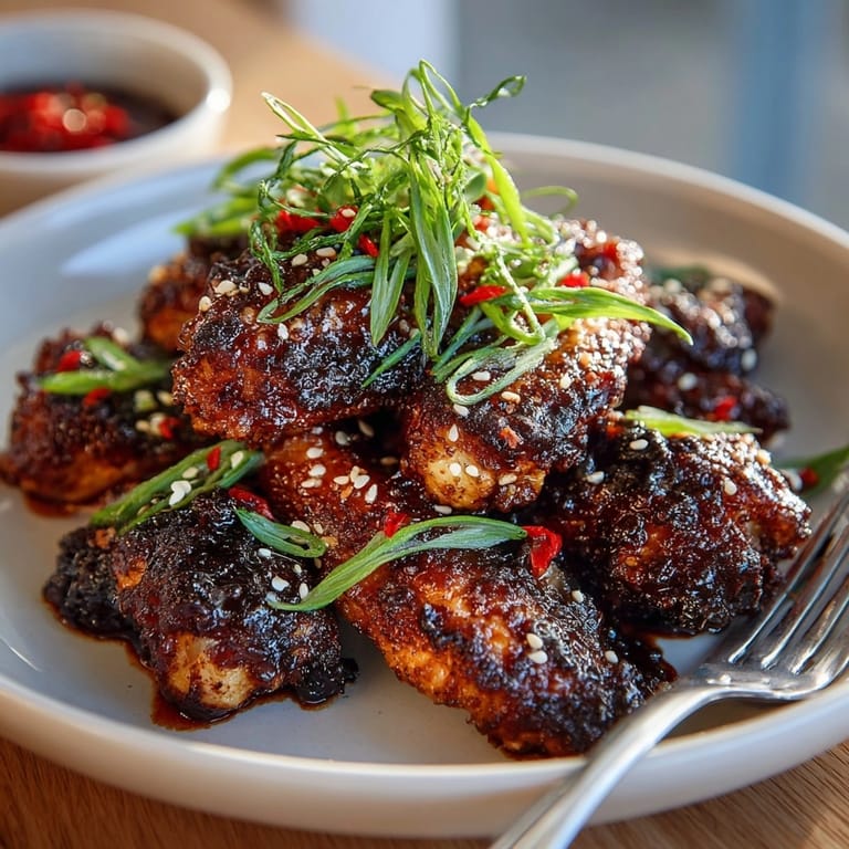 Savory Black Magic Bat Wing Chicken Wings with rich black garlic glaze, ready to serve.