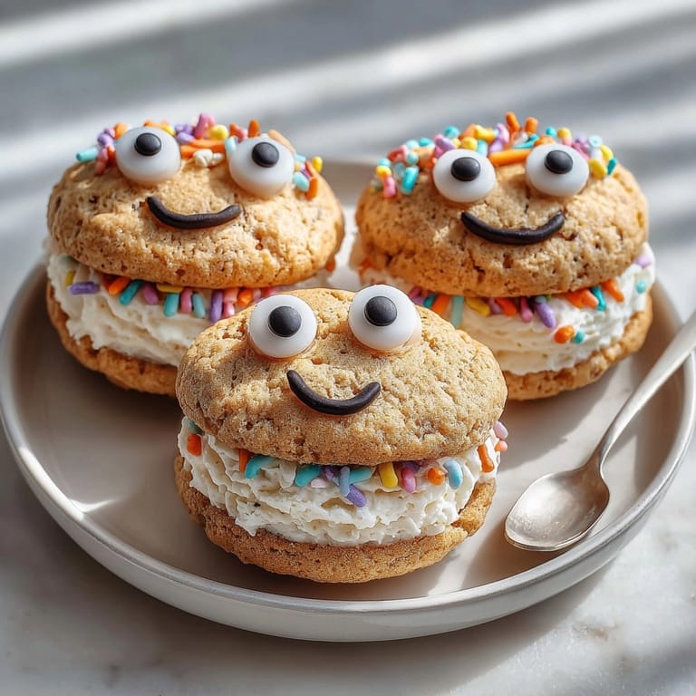 Warm, soft pumpkin spice whoopie pies cooling on a rack; fall baking treats!