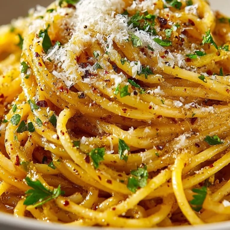 Close-up of creamy Brown Butter Parmesan Pasta, glistening with melted butter, ready to serve.