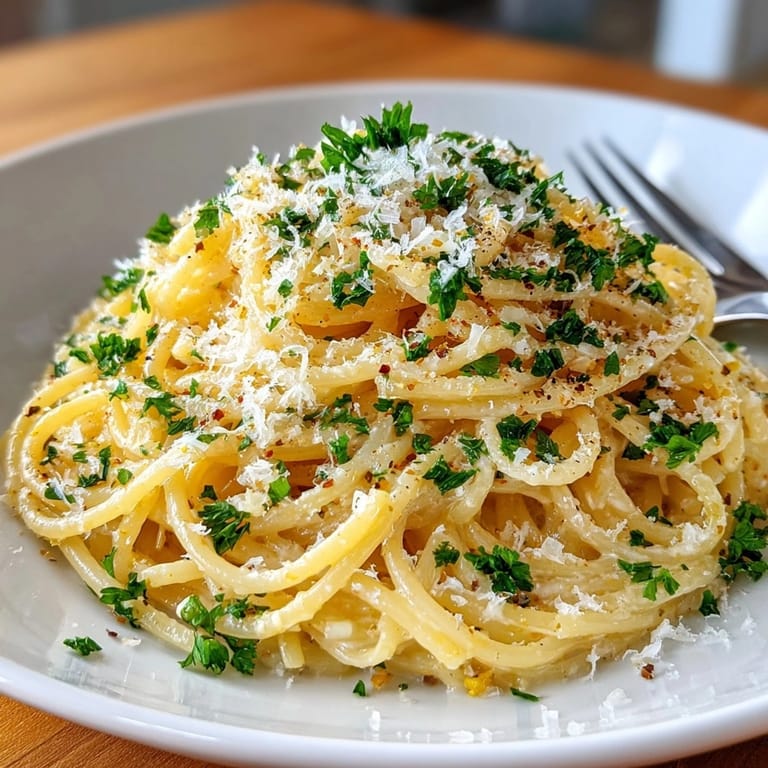 Golden One-Pot Lemon Garlic Pasta with bright lemon zest; a simple weeknight dinner.
