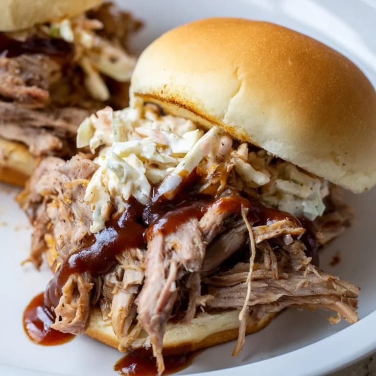 Savory Spiced Cider Pulled Pork Sliders, perfect for game day, slow-cooked till tender.