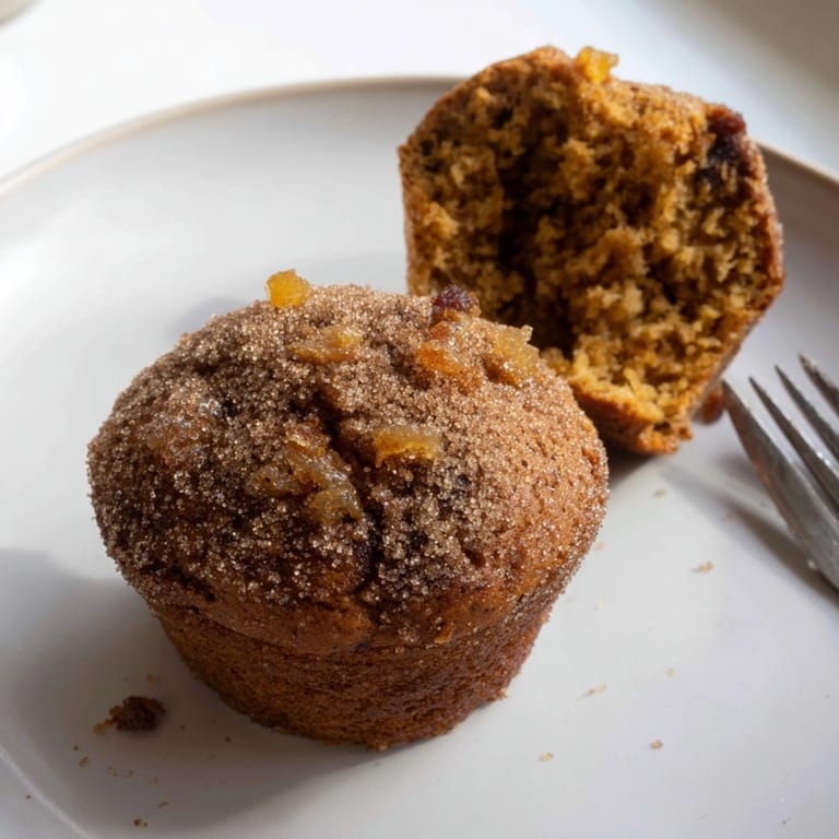 Fluffy Cinnamon Ginger Spice Muffins cooling on a wire rack, a comforting autumn bake.