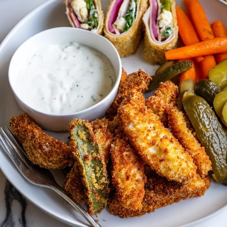 Satisfy your cravings with a flavorful Pickle Lovers Meal featuring tangy fried pickles.