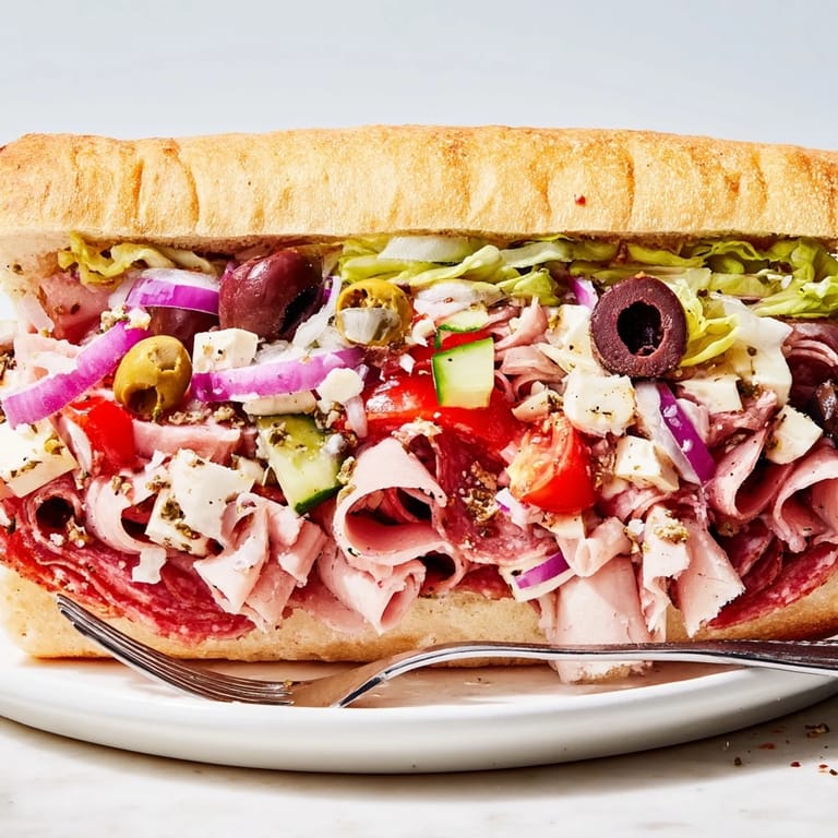 Savory Flavor Mash-Up Sandwiches with Genoa salami and crunchy cucumber, ideal for gatherings.