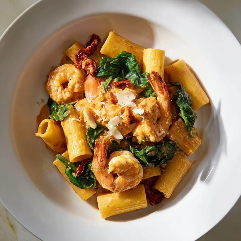 Fragrant one-pot Marry Me Shrimp Pasta, featuring tender shrimp and fresh basil garnish.
