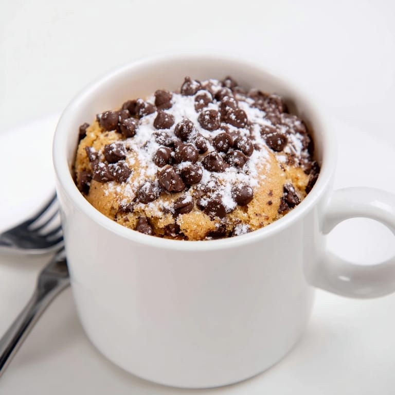 Warm and fluffy microwave mug cake; a single serving treat, perfect for a fast sweet craving.